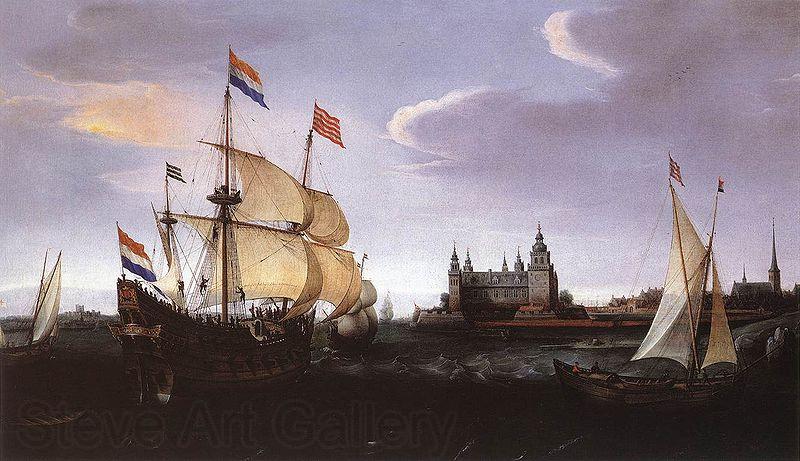 VROOM, Hendrick Cornelisz. Hollandse schepen in de Sont France oil painting art